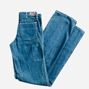 Size 25 - 70s Wrangler Student Friar Tuck Straight jeans Rainbow patch 28x36